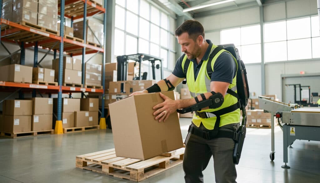 Exosquelette en logistique : réduire la pénibilité