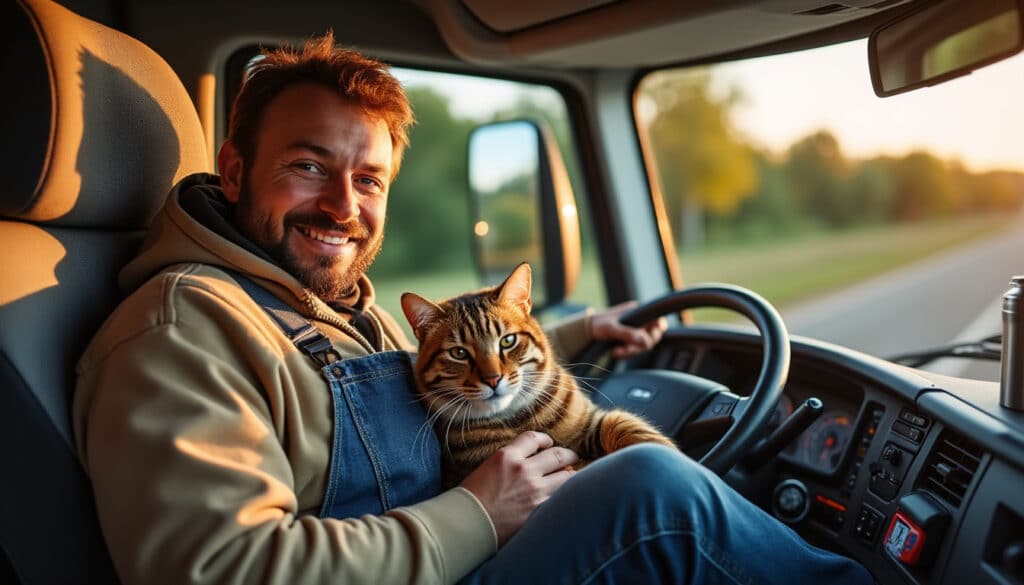 Routier camion avec un chat en France : guide pour un voyage serein
