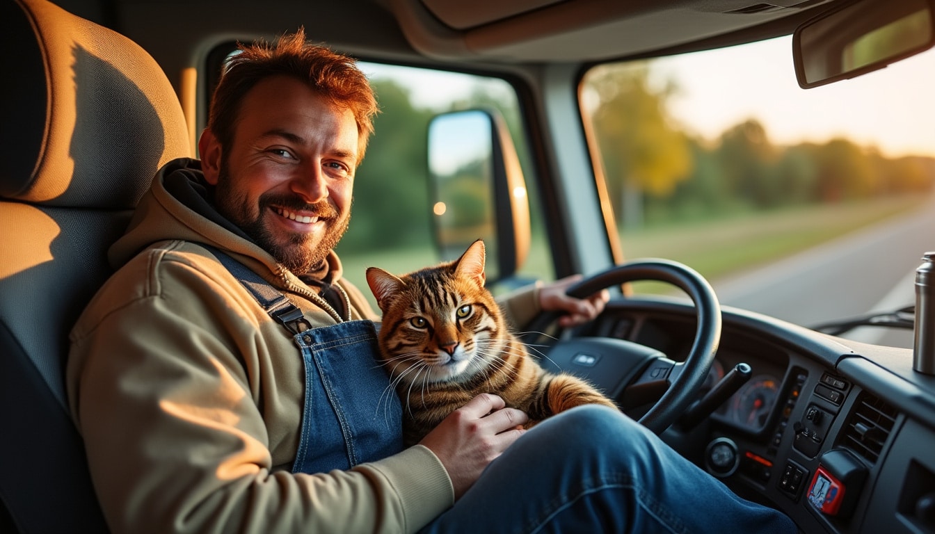 Routier camion avec un chat en France : guide pour un voyage serein